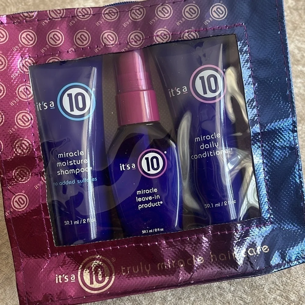 Brand New It’s a 10 Miracle Shampoo Conditioner Leave In Treatment Travel Kit